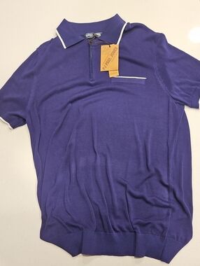 Men’s Navy Polo with White Trim